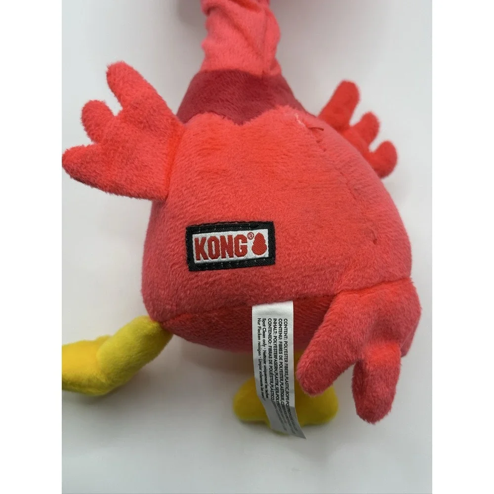 KONG Shakers Bobz Medium Squeaky Rooster Dog Toy Tough Flexible Cord